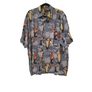 John Henry Viva Tropical Button Down Shirt sz XL